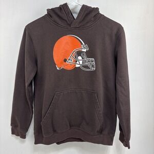 Cleveland Browns NFL Team Apparel Hoodie Youth Large (14-16)‎ Brown/Orange